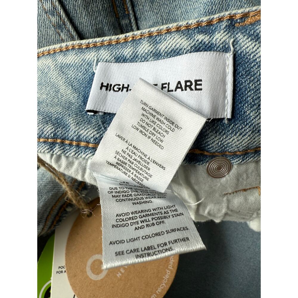 OAT New York High-Rise Stretch Flare Light Wash size 28 NWT - Picture 9 of 12